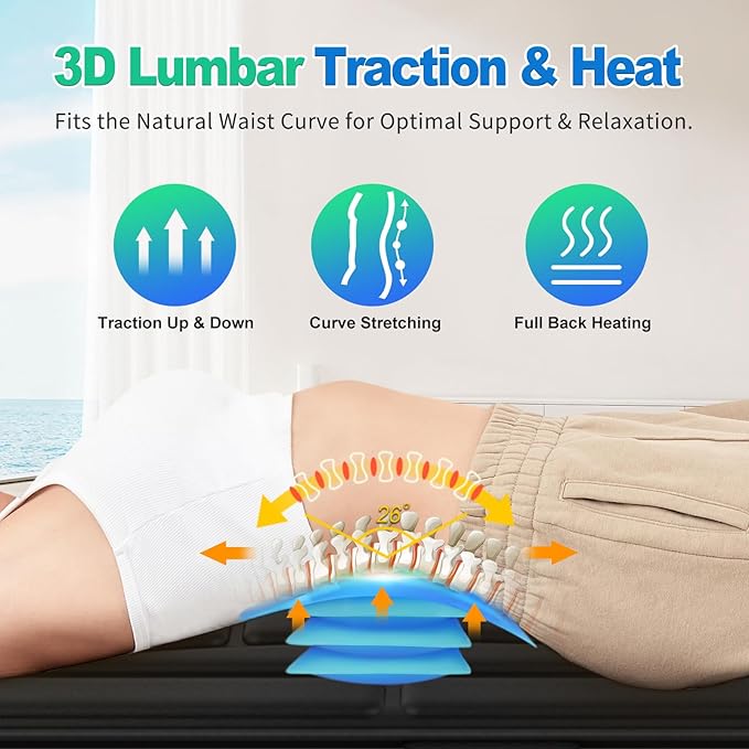 Full Body Massage Mat with Heat, Back Massager for Recliner with Lumbar Support, Heating & Vibration, Massage Chair Pad for Seniors, Office Workers & Family, Fatigue & Pain Relief in Office, Home - Bloomnest