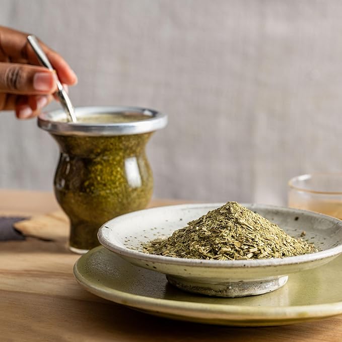 Rishi Tea Yerba Mate Tea - Organic, Pure Unsweetened Loose Leaf for High Energy & Caffeine, Enjoy Hot or Iced - 16 Ounces, 45+ Servings - Bloomnest