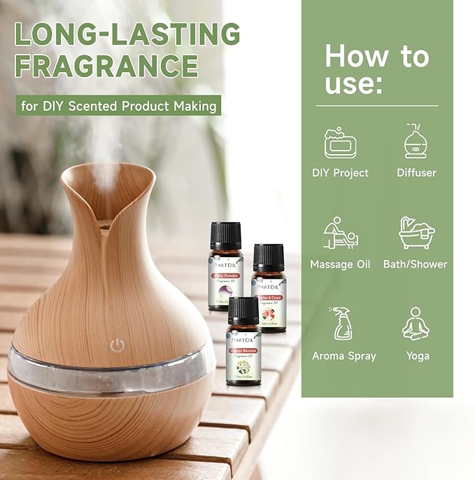 PHATOIL Coconut 20 Pcs Fragrance Oil Set, Premium Fragrance Oil, for Humidifier, DIY Candle & Soap Making Scent, Aromatherapy Diffuser Oils Set (5ML) - Bloomnest