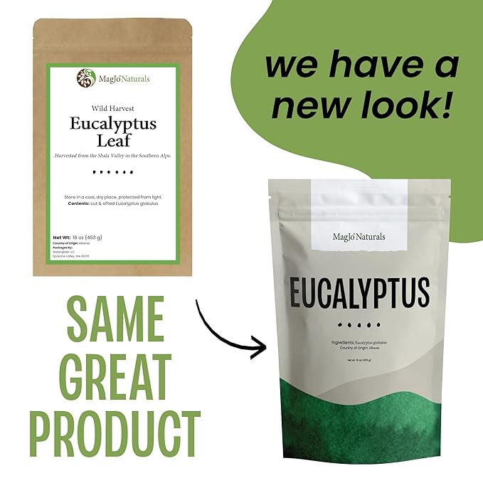 MagJo Naturals Dried Eucalyptus Leaf Cut & Sifted (16 Oz) Herbal Tea, Packaged in the USA with Resealable Bag - Bloomnest