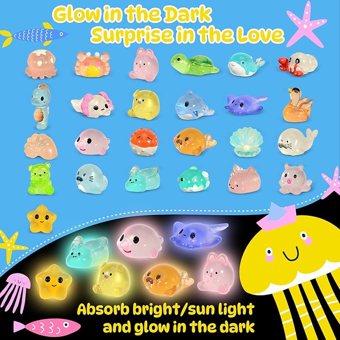 Bath Bombs for Kids with Surprise Toys Inside, 25 Pack Natural Bath Bombs with Glow in The Dark Sea & Land Animal Toys, Handmade Organic Safe Fizzy Salt Balls Gift Set for Boys Girls Toddlers - Bloomnest