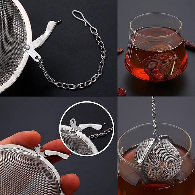 2PCS Tea Infuser, Upgraded 3.5 IN Tea Strainer, Premium Tea Infusers for Loose Tea, Tea Steeper, Tea Ball for Tea Flavoring Herbal Spices Seasonings