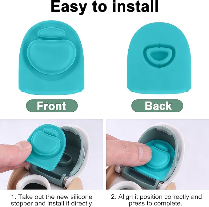 Joshey 6 Pack Rubber Seal Replacement Stopper, Compatible with Owala Freesip 24oz 32oz Water Bottle Spout Cap-Silicone Gasket Replacement Parts, 5 Colors Joshey