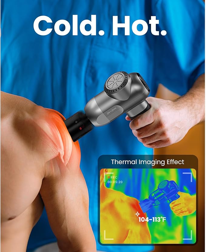 BOB AND BRAD C2 Pro Massage Gun with Heat and Cold Therapy, Mini Massager Gun Deep Tissue, Heated Professional Electric Back Massager for Athletes, Handheld Massager - Bloomnest