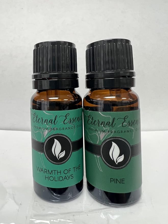 Eternal Essence Oils 2 Pack 10ml Premium Fragrance Oil - Pine Needle & Warmth of The Holidays - for Candle, Soap Making, Aromatherapy, Diffusers, Home Care, & Humidifiers EternalEssenceOils