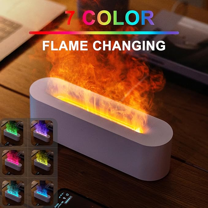 Flame Air Aroma Diffuser Humidifier, Upgraded 7 Flame Colors Aromatherapy Aroma Diffusers for Home, Bedroom, Office, Yoga, Timer & Waterless Auto Off 150ml - Bloomnest