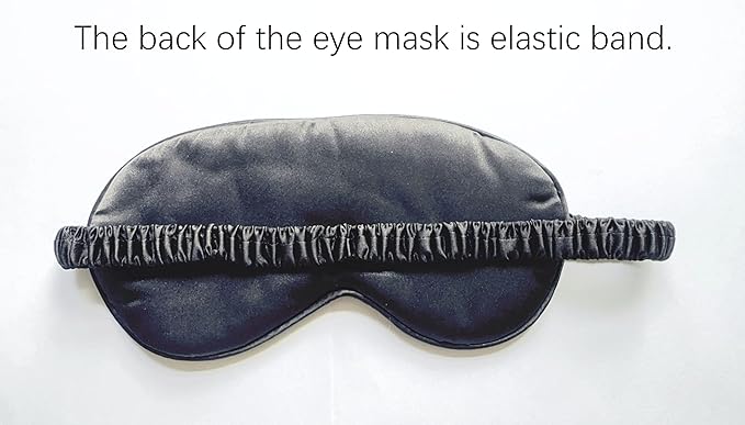 Silk Eye Mask for Sleeping - Satin Eye Cover with Silk Storage Bag Dark_Black - Bloomnest