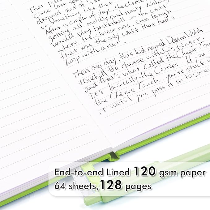 feela 24 Pack Journal Notebook Bulk for Work, Business Notebook Hardcover Lined Writing Journal with Pen Holder for Men Women Note Taking, with 24 Black Pens, 120 GSM, 5.1”x8.3”, A5, Green - Bloomnest