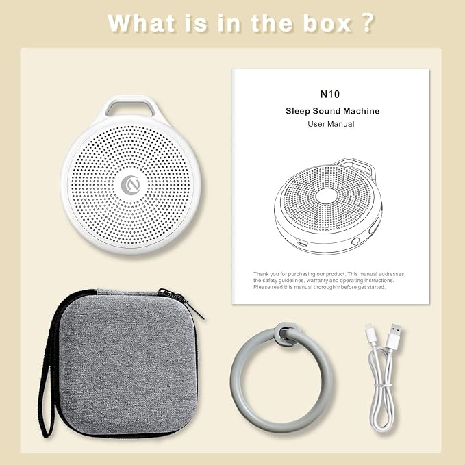 Portable White Noise Sleep Sound Machine for Home and Travel. Perfect for Your Sleeping Baby with a dimmable Night Light and Long Battery Life. Baby Essential Adult/Child Lock Feature - Bloomnest