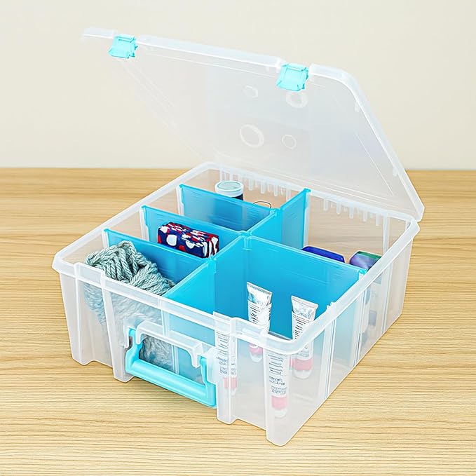ArtBin Super Satchel Double Deep Compartment Box - Art Storage with 8 Removable Compartments, Smart Closure for Craft Supplies - Bloomnest