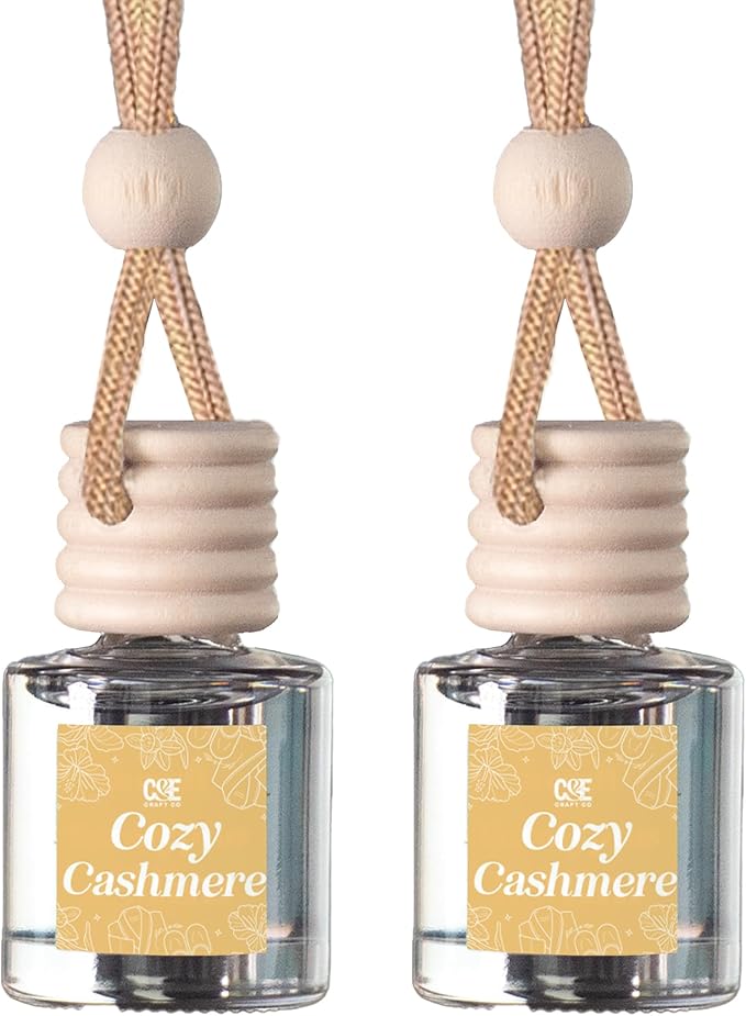 CANDECraftCo Car Air Hanging Fragrance Oil, Car Auto Freshener for Essential Oils, Scents Fragrance Aromatherapy Automobile Diffuser, Long Lasting (Cozy Cashmere) - Bloomnest