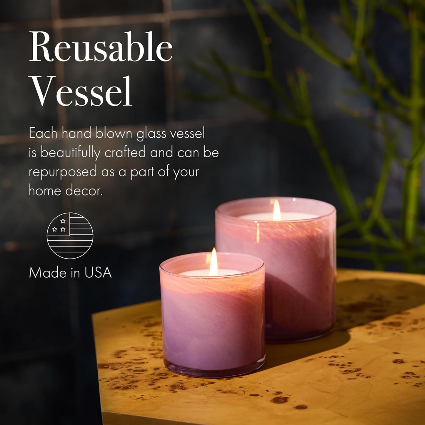 LAFCO New York Signature Candle, Midnight Cactus - 15.5 oz - 90-Hour Burn Time - Reusable, Hand Blown Glass Vessel - Made in The USA