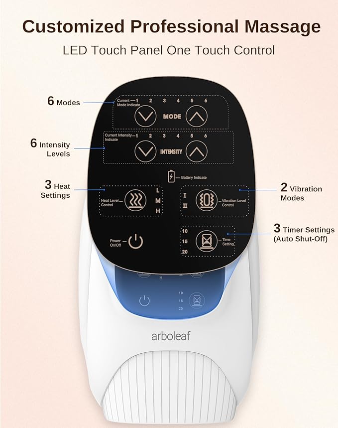 arboleaf Hand Massager with Heat and Compression, Gifts for Women Men Mom Dad, 6 Modes and 3 Heating Options, Cordless & Powerful Hand Massager for Finger, Wrist, Palmand Lower Forearm - Bloomnest