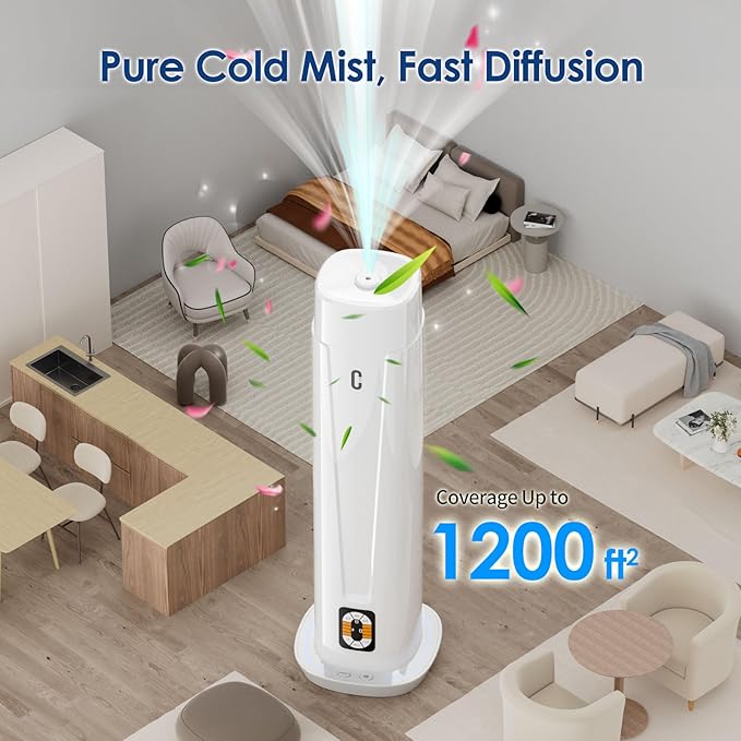 Waterless Scent Diffuser – 1200 Sq Ft Coverage, Essential Oil Diffuser with Remote Control, Quiet Aromatherapy Diffuser with LED Light & Timer, Scent Air Machine for Home, Office, Hotel - Bloomnest