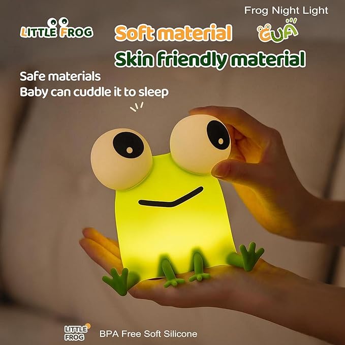 DREAMING MY DREAM Frogs Night Light,Dimmable Silicone Animal Nursery Night Light,Frogs Lamp Decor for Kids Room Bedroom,Birthday Christmas Unique Gift for Kids boy GirlsFrogs - Bloomnest