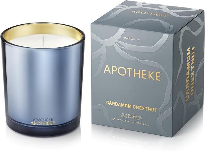 Apotheke Signature Candle Scented Candles for Home, Cardamom Chestnut - 10.5 oz Seasonal Soy Wax Jar Candle - Long-Lasting Fall Scented Fragrance with Perfume-Grade Essential Oils - Bloomnest