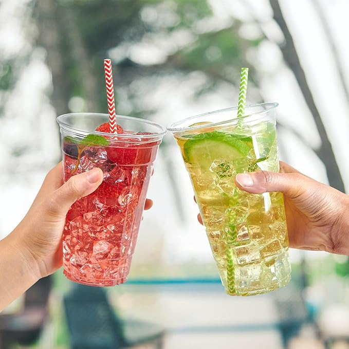 Lilymicky 600 Pack 20 oz Clear Plastic Cups, PET Disposable Drinking Cups, Crystal Clear, Perfect for Ice Coffee, Smoothie, Soda, or Any Cold Drinks - Bloomnest