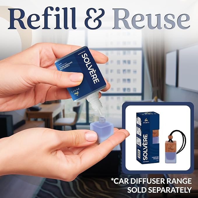 Solvère Car Air Freshener Refill (50ml) | Long Lasting Car Perfume with Solvère Fragrance | Strong Automotive Air Freshener by Perfa - Bloomnest
