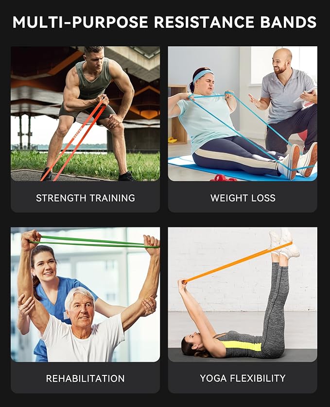 SUNPOW Pull Up Assistance Bands, Resistance Bands Set of 5 for Working Out, Pull Up Bands, Exercise Bands for Muscle Training, Stretching, Yoga, Physical Therapy for Men Women - Bloomnest