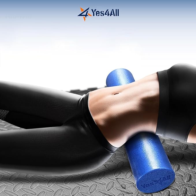 Yes4All Medium Firm Round PE Foam Roller 12, 18, 24, 36 Inches for Pilates, Yoga, Stretching, Balance & Core Exercises - Bloomnest