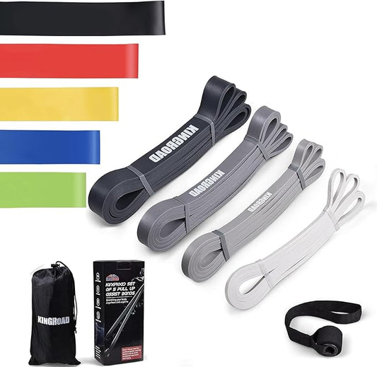 Resistance Band Pull Up Assistance Bands,Set of 5 Resistance Heavy Duty Exercise Stretch Fitness Bands for Stretching Power Lifting Workout Training with Instruction Guide - Bloomnest
