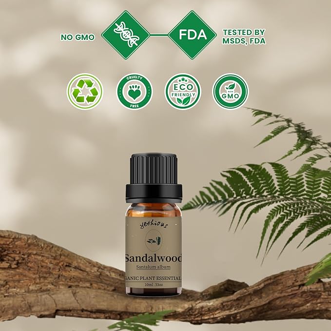 yethious Jasmine Sandalwood Essential Oil 100% Pure Organic Essential Oil Set for Aromatherapy Diffuser, Soap, Candle Making - Bloomnest