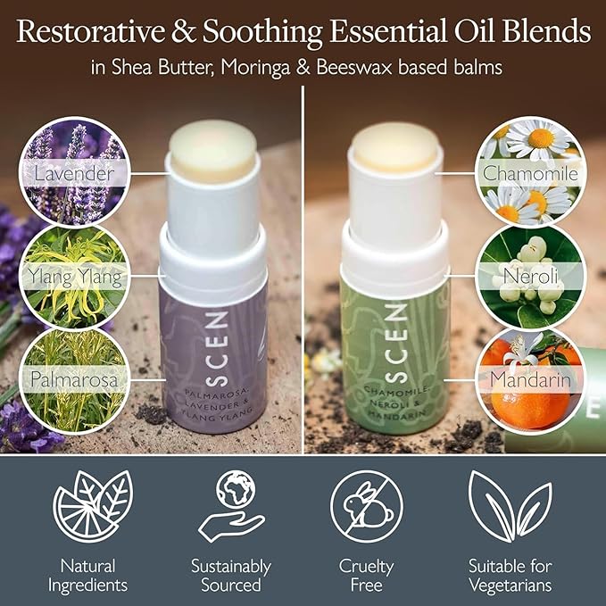 Scentered Sleep & Stress-Relief Aromatherapy Balm Gift Set – Essential Oil Roll On Balms for Relaxation & Rest – Sleep Well & De-Stress – Self-Care Reaxation Gift for Women - Bloomnest