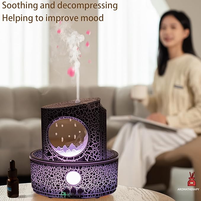 Aromatherapy Humidifier for Sleep Relaxation, Raindrop Humidifiers,Aromatherapy Diffuser with 3 LED Color Changing Lights and Auto-Off, Air humidifier Suitable for Home, Office - Bloomnest