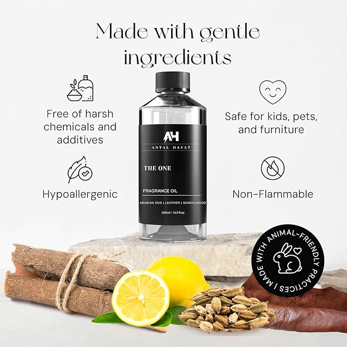 The One Hotel Scent Diffuser Oil - Aromatherapy Fragrance Inspired by 5-Star Hotels - Notes of Cardamom, Leather, Lemon with Cinnamon & Sandalwood - Inspired by Luxury Hotel The One Diffuser Scent - Bloomnest