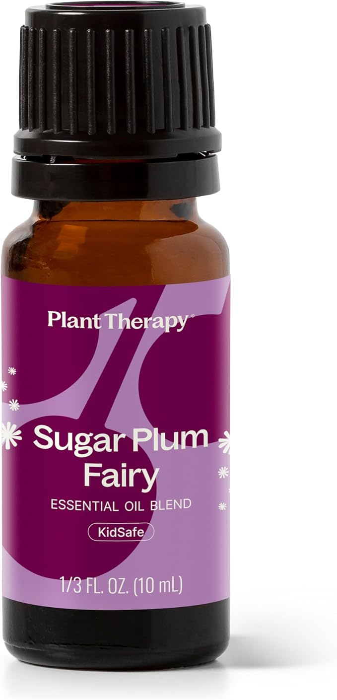 Plant Therapy Sugar Plum Fairy Holiday Essential Oil Blend 10 mL (1/3 oz) Citrus-Sweet & Floral Scent, Cheerful & Inviting, Helps Set The Mood for Relaxation - Bloomnest