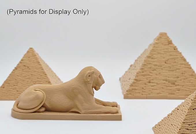 Reclining Lion Figurine, Egyptian Mythology Decor with Sandstone-Like Texture Finish, Paint-It-Yourself Figurine, 2.0 inches Tall - Bloomnest
