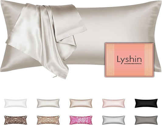 Silk Body Pillow Cover with Zipper, Mulberry Silk Pillow Cases Body Size Ultra Smooth and Soft Breathable Cooling Silk Satin Body Pillowcase for Hair and Skin (20x54 Inches, 1 Pack) - Bloomnest