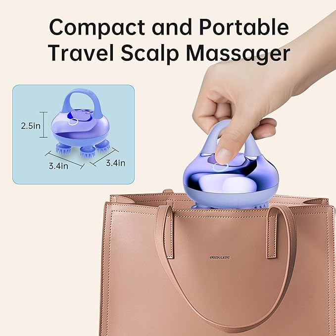 COMFIER Cordless Scalp Massager Hair Growth with 3 kneading Modes,Waterproof Head Massage with 8 Claws for Deep Cleansing,Body Cat Head Scratcher,Gift for Women COMFIER