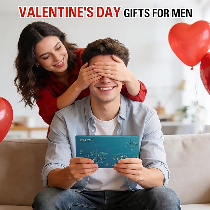 Shower Steamers Aromatherapy, Valentines Day Gifts for Him, Birthday Gifts for Men Boyfriend Dad Teen Boys, SPA Self Care Relax Natural Essential Oils Bath Bombs