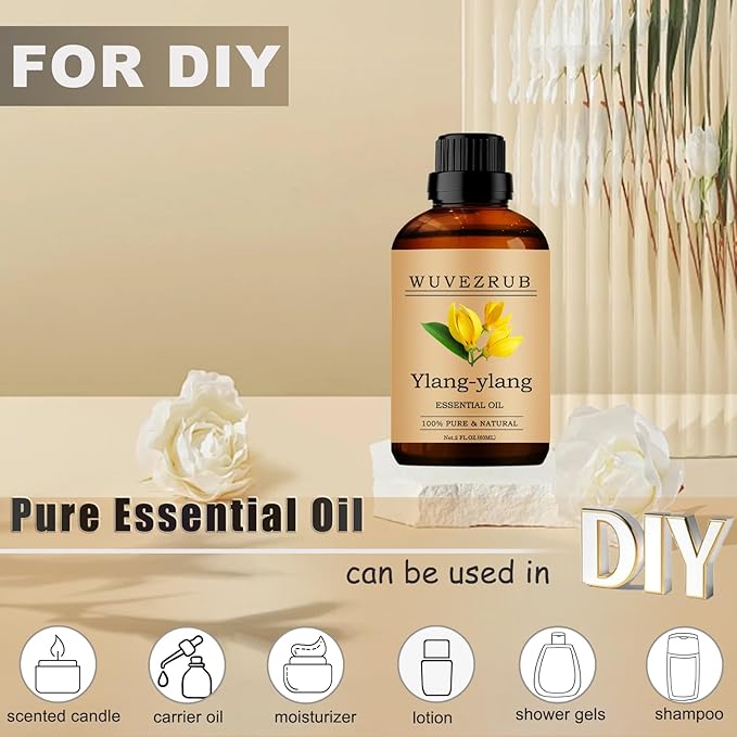 Ylang-Ylang Essential Oils, 60ML Pure and Natural Essential Oil for Aromatherapy Diffuser - Ylang-Ylang /2 Fl Oz - Bloomnest