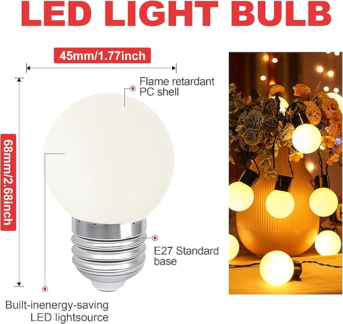 E27 E26 Small LED Mood Light Bulb 1W Soft White 3000K Not Dimmable 10W Equivalent for Bedroom Bathroom Makeup Mirror Porch Wall Sconces Table Lamp Night Light 10Pack - Bloomnest