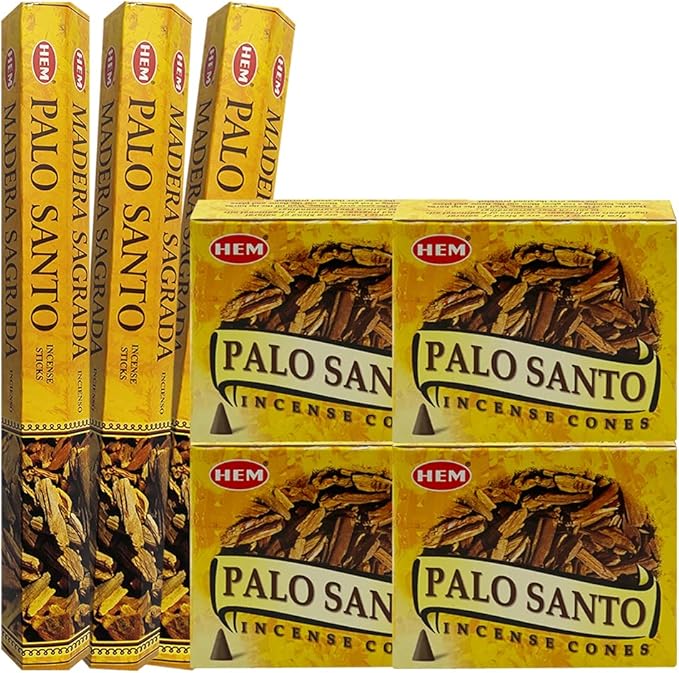 Palo Santo Incense Sticks and Cones Variety Pack with Burner Holder Bundle from Hem Incense Trumiri for Smudging and Aroma TRUMIRI