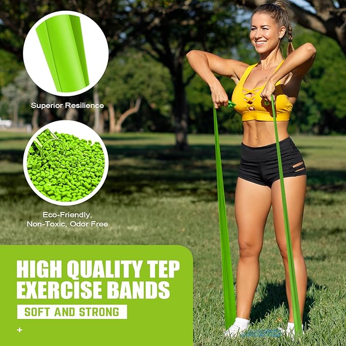 Resistance Bands, Exercise Bands, Physical Therapy Bands for Strength Training, Yoga, Pilates, Stretch Elastic Band with Different Strengths, Workout Bands for Home Gym - Bloomnest