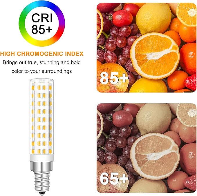 E12 Led Bulbs Replacement 120V 100W Halogen Candelabra, E12 10W T6 Warm White 3000K Non-dimmable Energy Saving for Candelabra,Ceiling Fan, Table Cabinet Lighting, Pack of 3 - Bloomnest