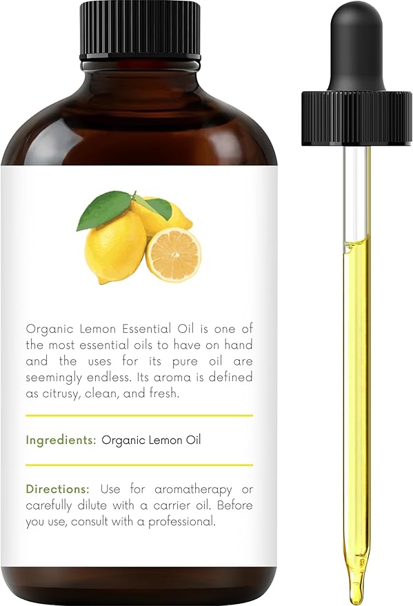 Handcraft Blends Organic Lemon Essential Oil – 1 Fl Oz – 100% Pure and Natural – Premium Grade Essential Oil for Diffuser and Aromatherapy HandcraftBlends
