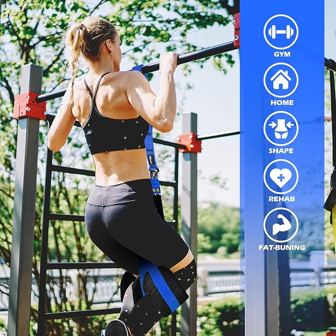Pull Up Assistance Bands, Adjustable Heavy Duty Resistance Band for Pull Up, 3 Pull Up Bands, Comfortable Fabric Feet/Knee Rest, Assistance Bands for Pull-Up, Home Fitness, Body Stretching - Bloomnest