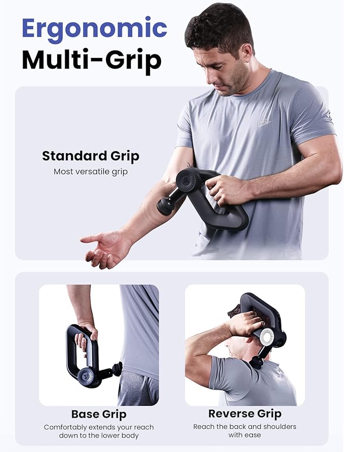 BOB AND BRAD D6 Pro Plus Massage Gun with Heat, Deep Tissue Percussion with 16mm Amplitude, Professional Muscle Massager Gun for Athletes, Quiet Electric Handheld Massager - Bloomnest