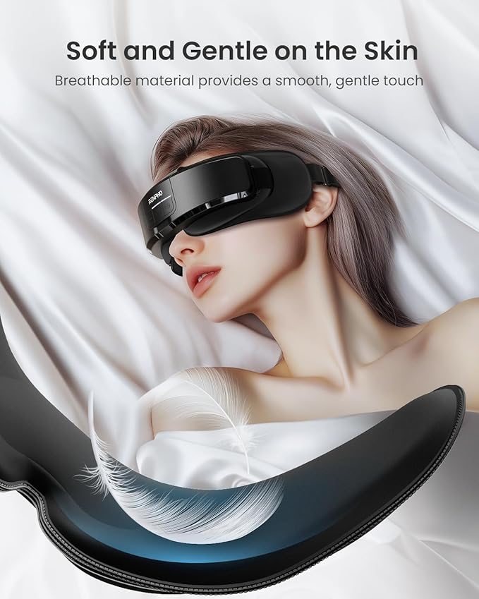 RENPHO Eyeris Shift Eye Massager for Migraines, Heated Eye Massager & Sleep Mask for Relaxation, Birthday Gifts for Women/Men/Mom/Dad, Music Temple Fack Mask Massager, Improve Sleep RENPHO