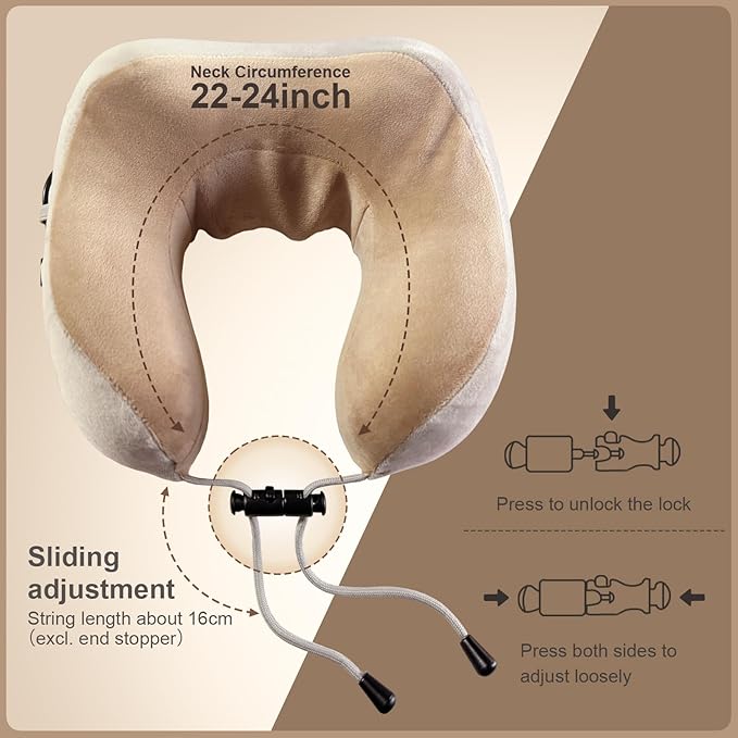 Electric Neck Massager,Portable Heated Kneading Massage Cushion Pillow,Rechargeable Shoulder Neck U-Shaped Massage Shiatsu,for Pain Relief at Home,Car,Office,Travel - Bloomnest
