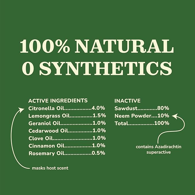 Natural Citronella Incense Sticks Outdoor - (18 Sticks, 40 hrs Protection) for Safety on Patio, Camping etc | DEET Free, Powered with Indian Neem & Essential Oils