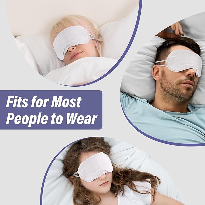 Aneco 50 Pieces Blindfold Sleep Mask Bulk Eye Mask Shade Cover with Nose Pad and Adjustable Strap for Travel Sleep Game Party Supplies, White - Bloomnest