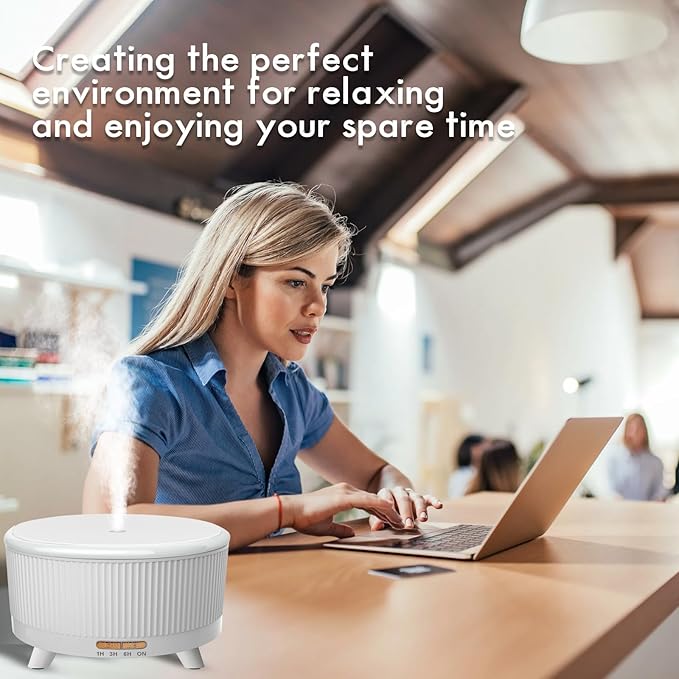 Diffusers for Essential Oils Large Room, 500ml Aromatherapy Diffuser Cool Mist Humidifier with Remote Control,7 Colors Lights & 3 Mist Mode Waterless Auto Off for Women Office Home W - Bloomnest