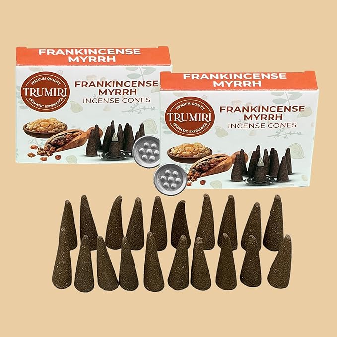 TRUMIRI Frankincense Myrrh - 20 Cone Incense - Dual Pack of 10 Incense Cones TRUMIRI