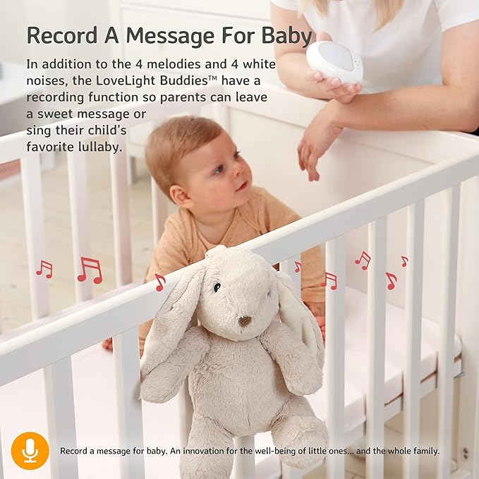 Cloud b Sound Machine with White Noise Soothing Sounds | Record Parent Voice | Adjustable Settings | LoveLight Buddies - Billy Bunny - Bloomnest