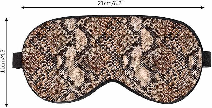 Brown Snake Skin Sleep Eye Mask Spotted Dot Men Women Sleep Mask with Adjustable Strap Eye Cover Eye Shade for Travel, Nap,Meditation - Bloomnest